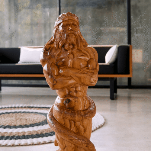 Hand Carved Teak Wood Sculpture - Hercules